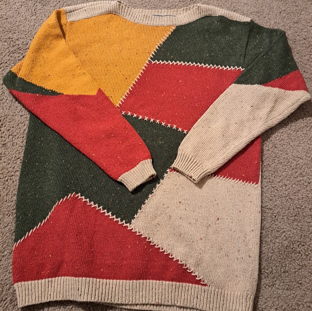 Mens liz claiborne size medium patched sweater